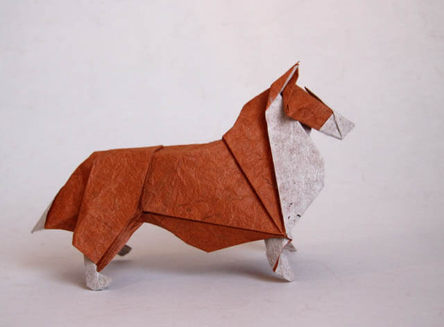 How to make Easy and Advanced Origami Puppy & Dogs, Japanese Folding Face Dog & Puppy Origami - This origami & image (c) by Nicolas Gajardo