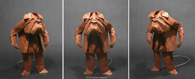 Mr. Dog, Dog Origami - This Image & Origami (c) Designed and Folded by Mariano Zavala B.