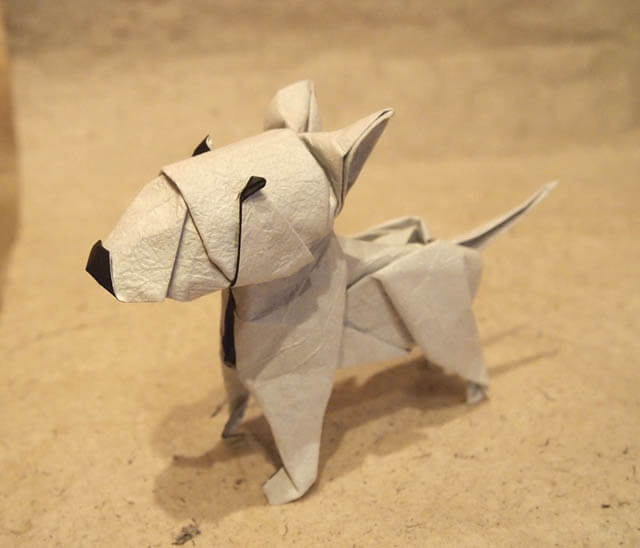 How to make Easy and Advanced Origami Puppy & Dogs, Japanese Folding Face Dog & Puppy Origami - This origami & image (c) by Roman Díaz and Folded by Jaime Nino