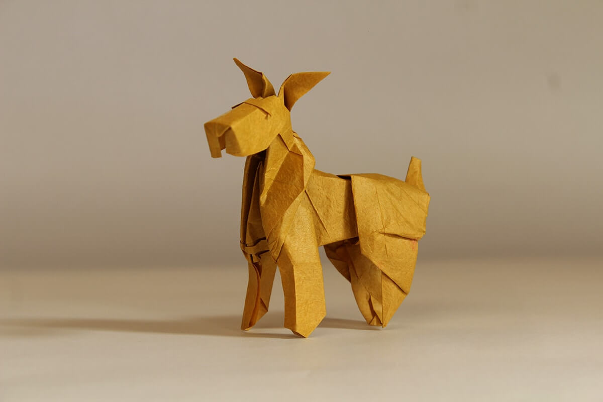 How to make Easy and Advanced Origami Puppy & Dogs, Japanese Folding Face Dog & Puppy Origami - This origami & image (c) by Fumiaki Kawahata and Folded by Francisco Jose Gonzalez Alcazar