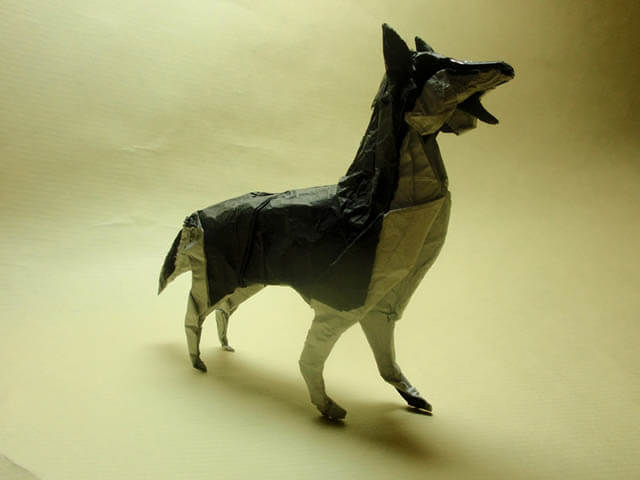 How to make Easy and Advanced Origami Puppy & Dogs, Japanese Folding Face Dog & Puppy Origami - This origami & image (c) by Satoshi Kamiya and Folded by Gonzalo