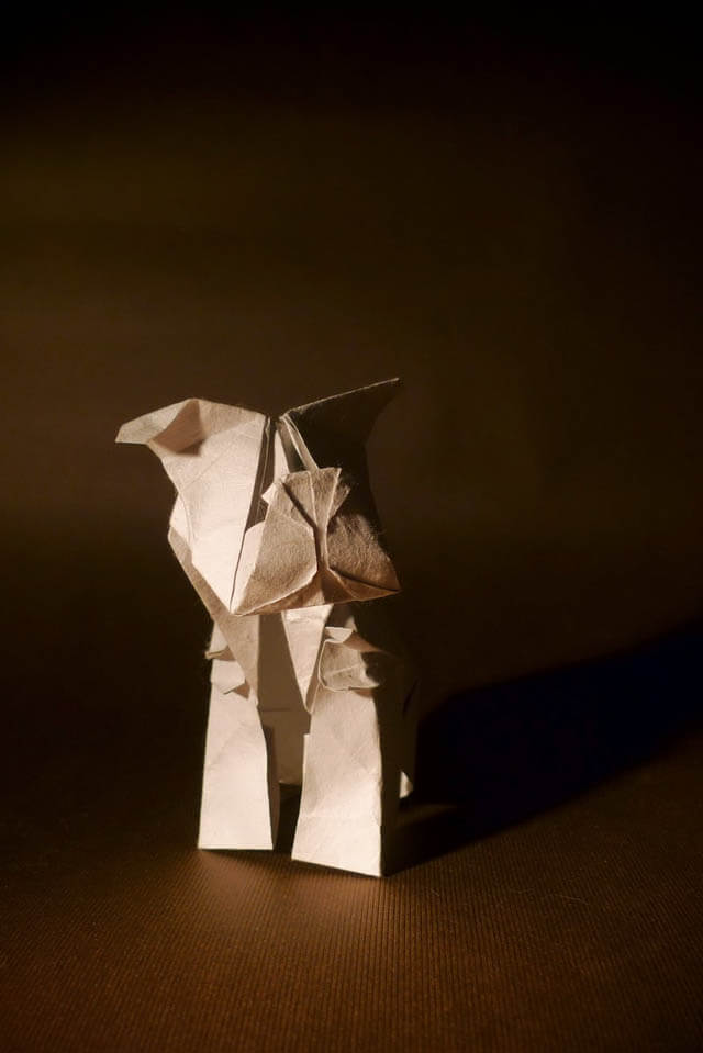 How to make Easy and Advanced Origami Puppy & Dogs, Japanese Folding Face Dog & Puppy Origami - This origami & image (c) by Blanka P (blunek)