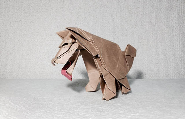 How to make Easy and Advanced Origami Puppy & Dogs, Japanese Folding Face Dog & Puppy Origami - This origami & image (c) by Yoshimasa Tsuruta
