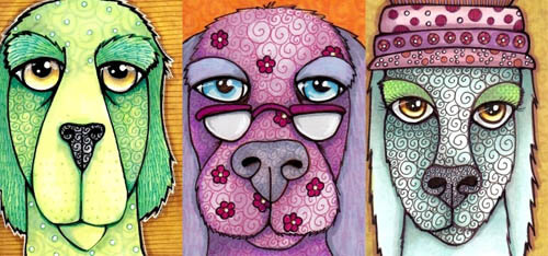 ART CARD DOG DRAWING PROJECT (c) by Cindy Dauer