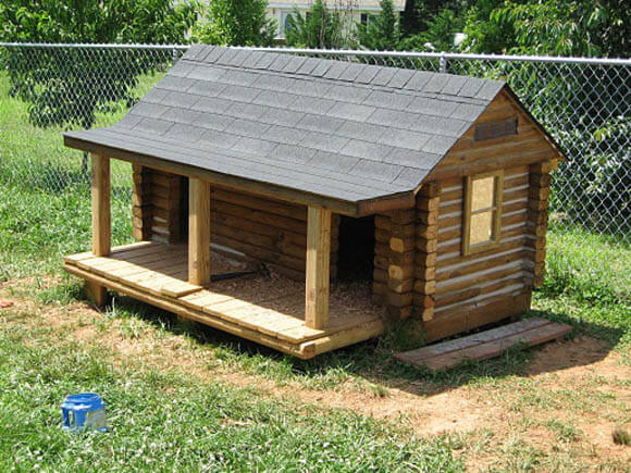 Log Cabin Duplex - CREATIVE DESIGNER DOG & PUPPY HOUSES, KENNELS