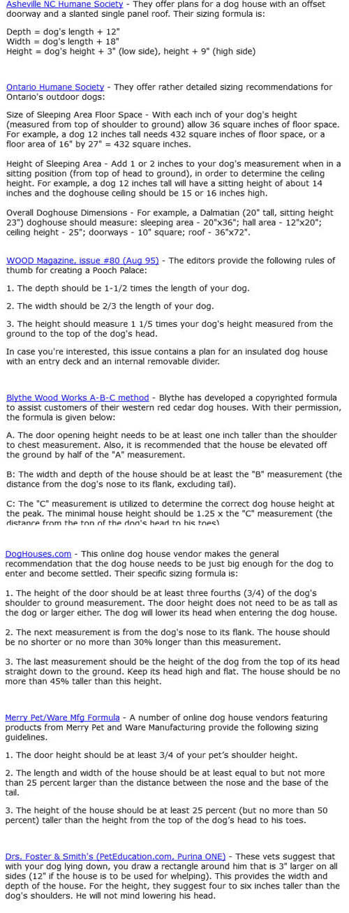THIS INFORMATION PROVIDED by WWW.ALL-ABOUT-DOG-HOUSES.COM