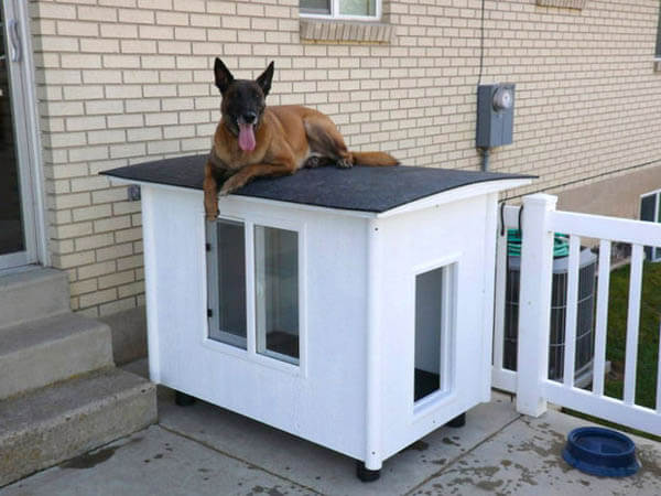 White Outdoor Doghouse - BEST OUTDOOR DOG & PUPPY HOUSES, KENNELS, CAGES, CRATES, IGLOOS, HOMEMADE AND DIY DOGHOUSES