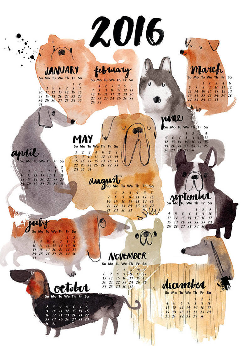 Dog Calendars Puppy Calendars √ Home Desk Wall Eye Catching DOGICA®
