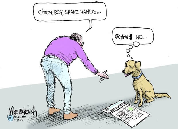 Can Dogs Get Coronavirus? - THIS PICTURE by Mike Luckovich !!!