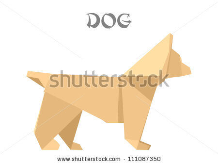 Dog and Puppy Origami Logo Design