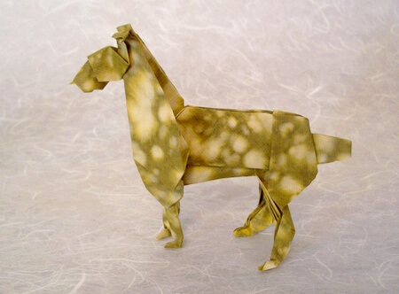 Boxer by John Montroll (Press to Buy online this Origami Dog Template)