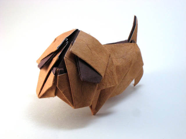 Bulldog by Jacky Chan (Press to Buy online this Origami Dog Template)