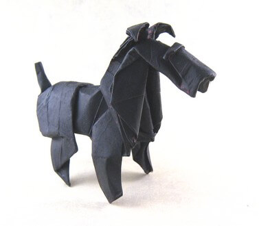 Fox terrier by Roman Diaz(Press to Buy online this Origami Dog Template)