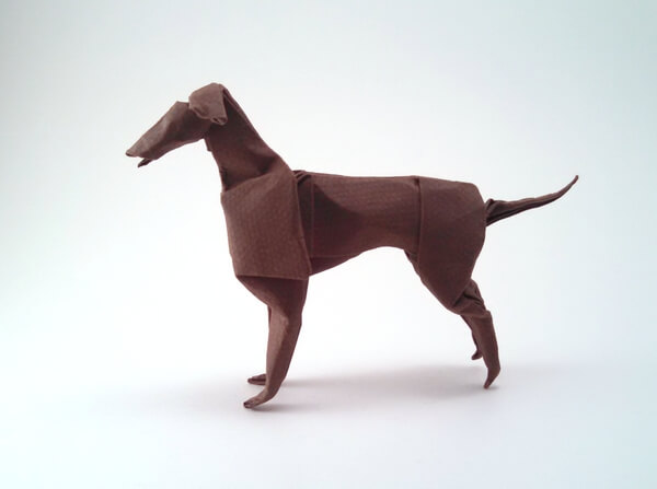 Greyhound by John Montroll (Press to Buy online this Origami Dog Template)