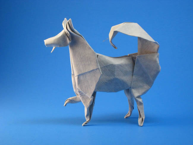 Husky by John Montroll (Press to Buy online this Origami Dog Template)
