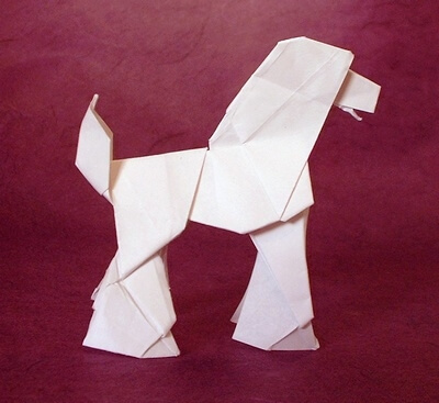 Poodle by Seiji Nishikawa (Press to Buy online this Origami Dog Template)