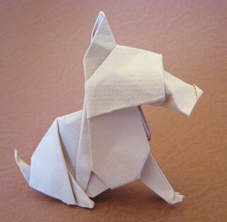 Scottie dog - sitting by Neal Elias (Press to Buy online this Origami Dog Template)