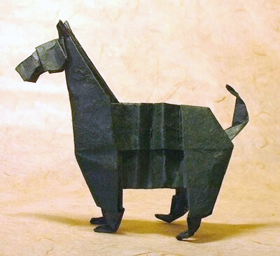Scottish terrier by John Montroll (Press to Buy online this Origami Dog Template)