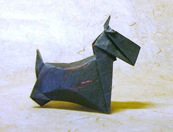 Scottish Terrier by Yasuhiro Sano (Press to Buy online this Origami Dog Template)