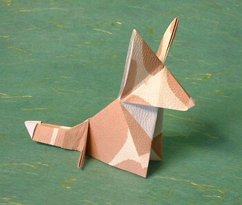 Welsh Corgi by Guspath Go (Press to Buy online this Origami Dog Template)