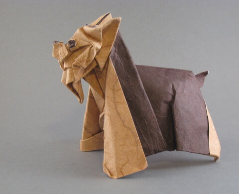 Yorkshire terrier by Seiji Nishikawa (Press to Buy online this Origami Dog Template)