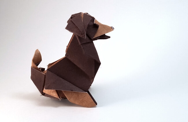 Beagle by Roman Diaz (Press to Buy online this Origami Dog Template)
